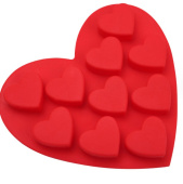 Форма для льда шоколада, "Сердце", 10 ячеек, SG-BD-H10