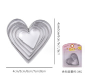 набор форм для фигурной резки, "Сердца",  нержавеющая сталь, 5 шт, SG-CM-SC4