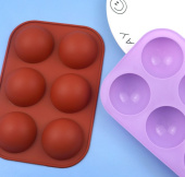 Форма для льда и шоколада,  "Сфера 8", 6 ячеек, SG-FIC-SP8