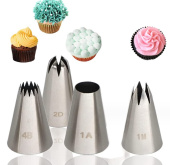 Набор кондитерских насадок, 4 шт, нержавеющая сталь, SG-CNS1