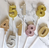 Свеча в торт "Цифра праздничная", разноцветная, SG-CC-NR