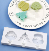 Форма для льда и шоколада, "Новый год 8",  3 ячейки, SG-FIC-NY8