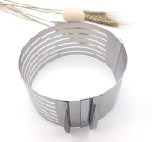 Кольцо раздвижное для нарезки коржей (16-20 см, высота 8,5 см), нержавеющая сталь, SG-SR1620