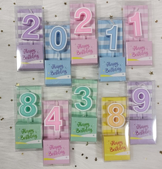 Свеча в торт "Цифра", 3,7см, голубой, SG-CC-NC