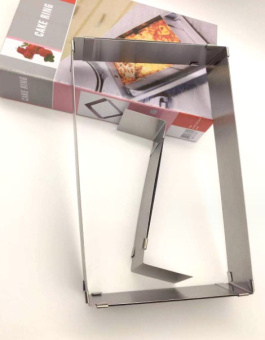 Форма раздвижная для выкладки еды "Прямоугольник", 15x25 см, нержавеющая сталь, SG-SQ1525