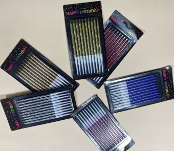 Свечи в торт витые с подставкой, 10 шт, 13 см, розовые, SG-CC-10S