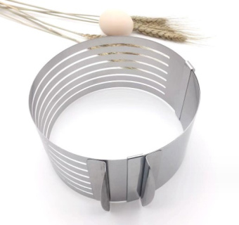 Кольцо раздвижное для нарезки коржей (16-20 см, высота 8,5 см), нержавеющая сталь, SG-SR1620