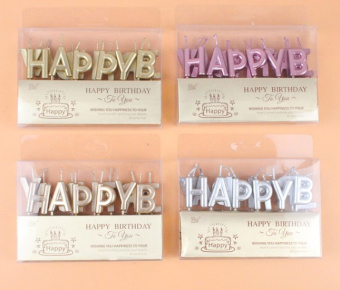 Набор свечей "Happy bithday", разноцветный, SG-CC-HBC