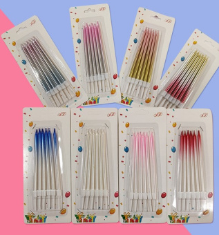 Свечи в торт "Градиент", 12.5 см, красный, SG-CC-6C