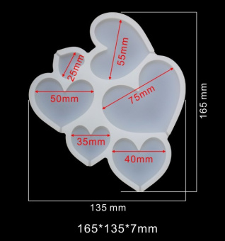 Форма для леденцов и мороженого "Сердца", 165*135*7мм, SG-FLI-10