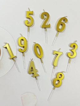 Свеча в торт на шпажке "Цифра-2" золотой, 4.5х2.5 см, SG-CC-N2