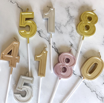 Свеча в торт "Цифра праздничная", разноцветная, SG-CC-NR